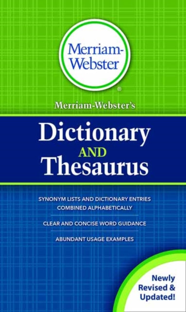 Book cover of: MerriamWebster’s Dictionary and Thesaurus. By: Merriam-Webster