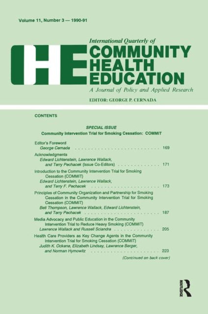 Book cover of: Community Intervention Trial for Smoking Cessation. By: Edward Lichtenstein