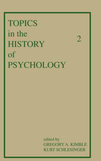 Book cover of: Topics in the History of Psychology