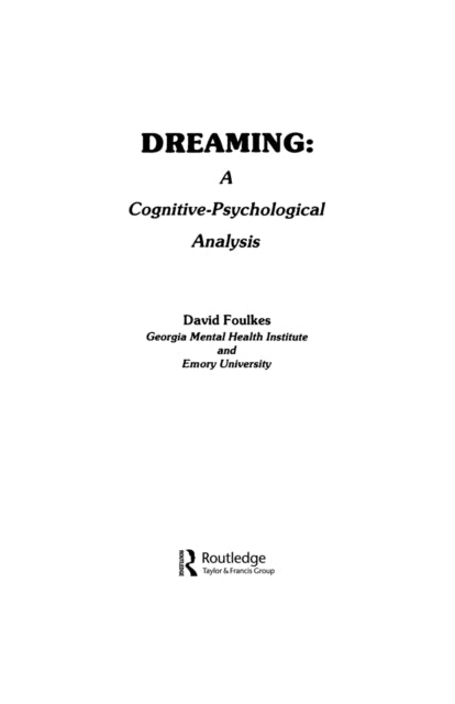 Book cover of: Dreaming. By: David Foulkes