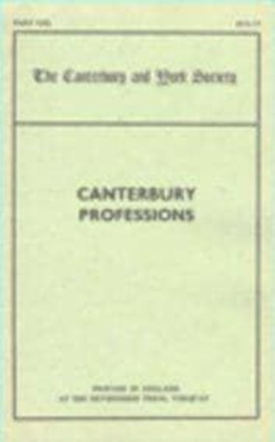 Book cover of: Canterbury Professions. By: Michael Richter