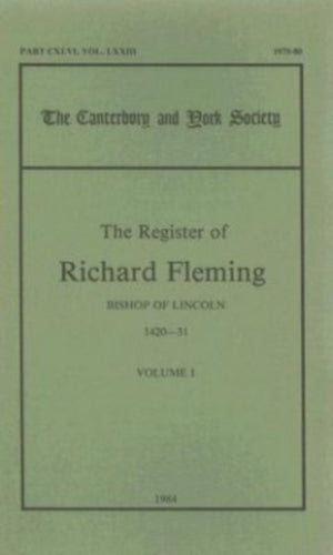 Register of Richard Fleming, Bishop of Lincoln, 1420-31, I