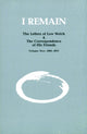 Book cover of: I Remain, Volume 2. By: Lew Welch