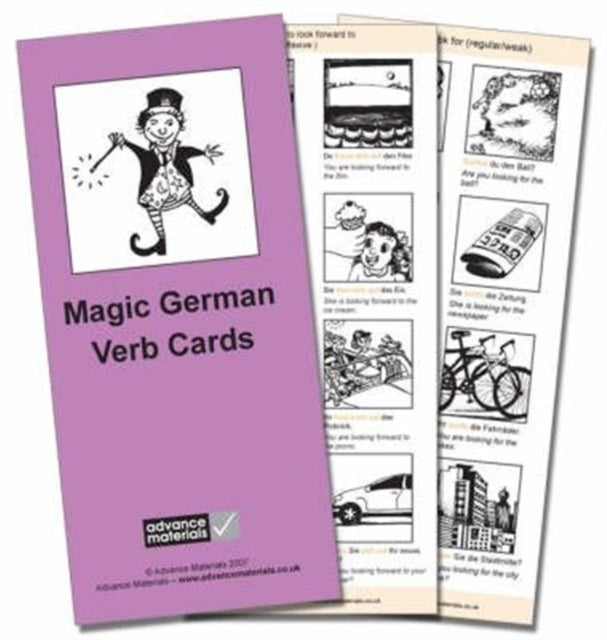 Book cover of: Magic German Verb Cards Flashcards (8). By: Jenny Ollerenshaw