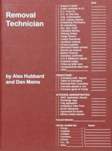 Book cover of: Removal Technician. By: Alex Hubbard