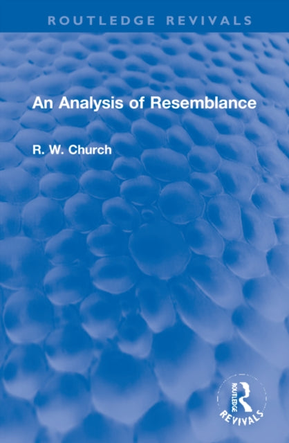 Book cover of: Analysis of Resemblance. By: Ralph Withington Church