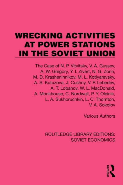 Book cover of: Wrecking Activities at Power Stations in the Soviet Union. By: Various Authors