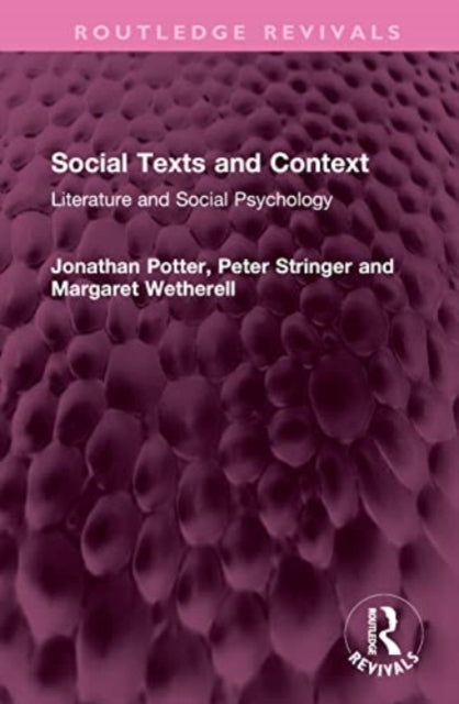 Book cover of: Social Texts and Context. By: Jonathan Potter