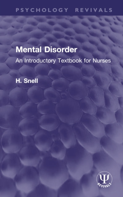 Book cover of: Mental Disorder. By: H. Snell