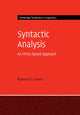 Book cover of: Syntactic Analysis. By: Robert D. Levine