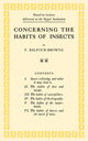 Book cover of: Concerning the Habits of Insects. By: Frank Balfour-Browne