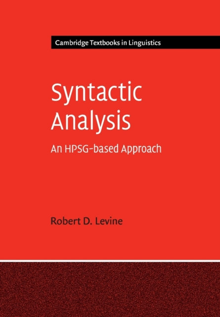 Book cover of: Syntactic Analysis. By: Robert D. Levine