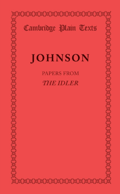 Book cover of: Papers from the Idler. By: Samuel Johnson