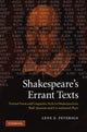 Book cover of: Shakespeare's Errant Texts. By: Lene B. Petersen