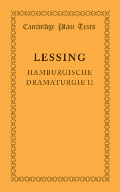 Book cover of: Hamburgische Dramaturgie II. By: Gotthold Ephraim Lessing