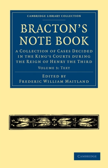 Book cover of: Bracton’s Note Book. By: Henry de Bracton