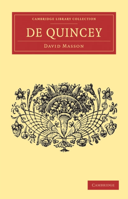 Book cover of: De Quincey. By: David Masson