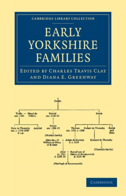 Book cover of: Early Yorkshire Families. By: Charles Clay