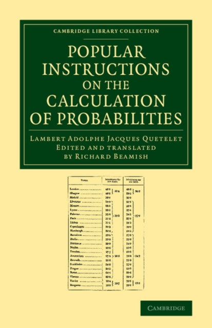 Book cover of: Popular Instructions on the Calculation of Probabilities. By: Lambert Adolphe Jacques Quetelet