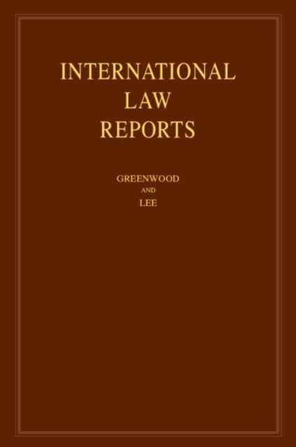 Book cover of: International Law Reports: Volume 175