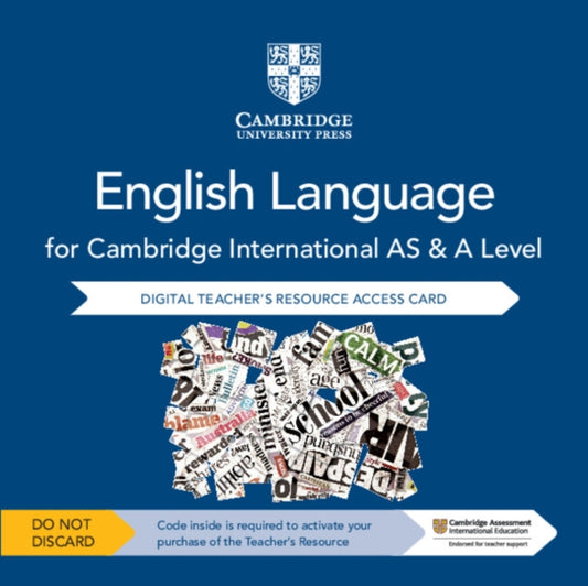 Book cover of: Cambridge International AS and A Level English Language Digital Teacher's Resource Access Card. By: Patrick Creamer
