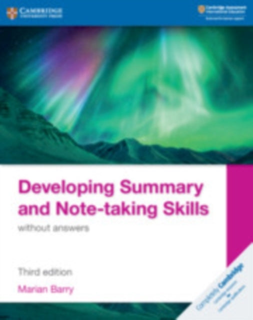 Book cover of: Developing Summary and Note-taking Skills without answers. By: Marian Barry