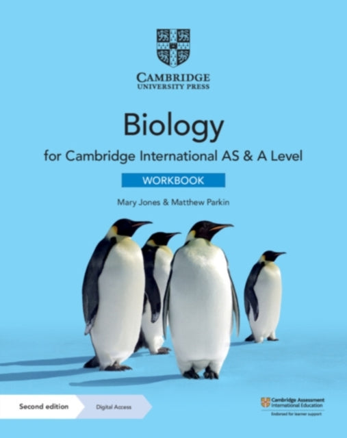 Book cover of: Cambridge International AS & A Level Biology Workbook with Digital Access (2 Years). By: Mary Jones