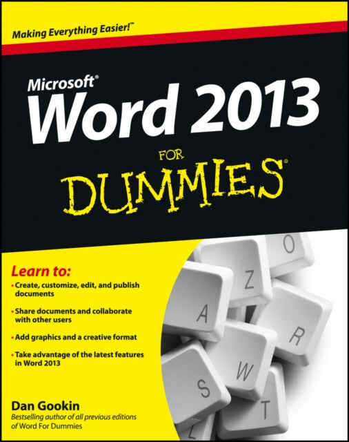 Book cover of: Word 2013 For Dummies. By: Dan Gookin