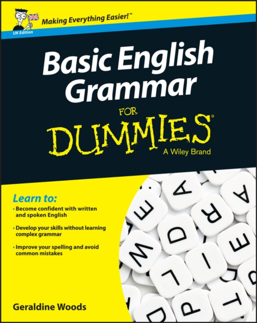 Book cover of: Basic English Grammar For Dummies, UK Edition. By: Geraldine Woods