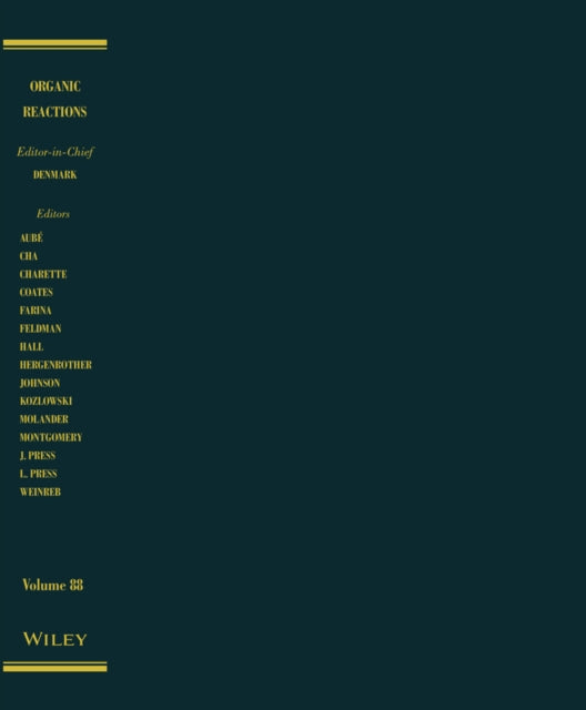 Book cover of: Organic Reactions, Volume 88. By: Scott E. Denmark