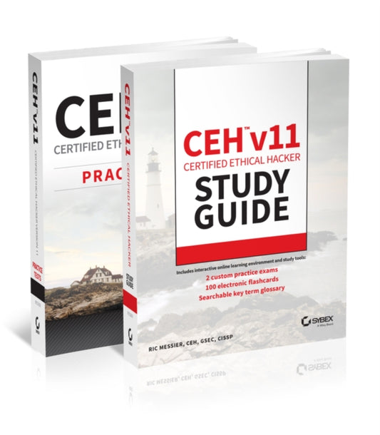 Book cover of: CEH v11 Certified Ethical Hacker Study Guide + Practice Tests Set. By: Ric Messier