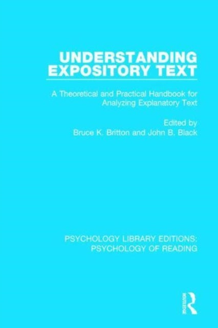 Book cover of: Understanding Expository Text. By: Bruce K. Britton