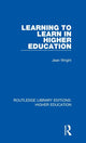 Book cover of: Learning to Learn in Higher Education. By: Jean Wright