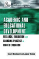 Book cover of: Academic and Educational Development. By: Ranald Macdonald