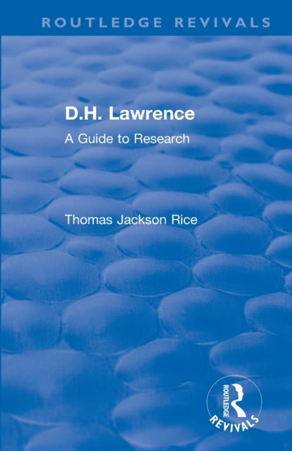 Book cover of: D.H. Lawrence. By: Thomas Jackson Rice