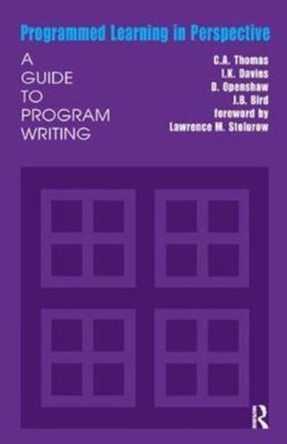 Book cover of: Programmed Learning in Perspective. By: I. K. Davies