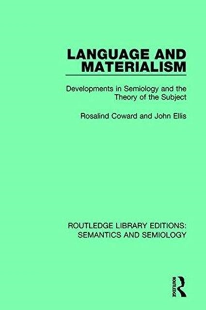 Book cover of: Language and Materialism. By: Rosalind Coward