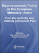 Book cover of: Macroeconomic Policy in the European Monetary Union. By: Francesco Farina
