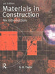 Book cover of: Materials in Construction. By: G. D. Taylor