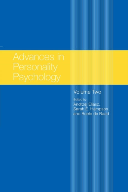Book cover of: Advances in Personality Psychology. By: Andrzej Eliasz