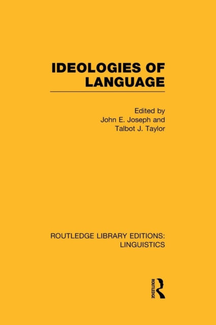 Book cover of: Ideologies of Language. By: John E. Joseph