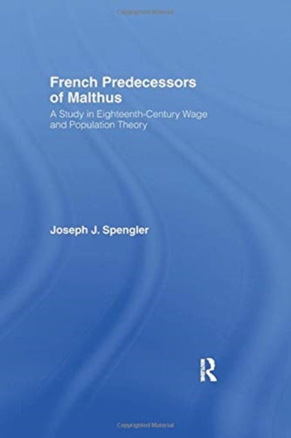 Book cover of: French Predecessors of Malthus. By: Joseph J. Spengler