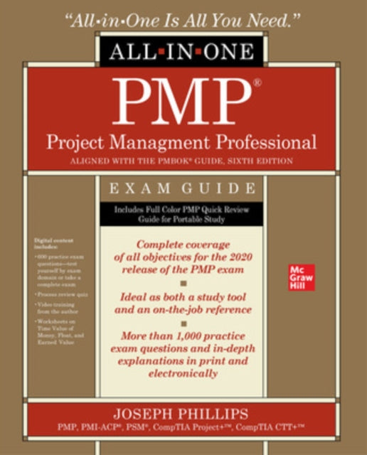 Book cover of: PMP Project Management Professional All-in-One Exam Guide. By: Joseph Phillips