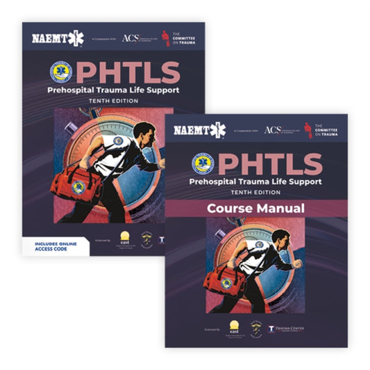 Book cover of: PHTLS: Prehospital Trauma Life Support (Print) with Course Manual (Print). By: National Association of Emergency Medical Technicians