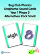Book cover of: Bug Club Phonics Grapheme-Sound Cards Year 1 Phase 5 Alternatives Pack (Small)