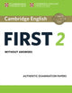 Book cover of: Cambridge English First 2 Student's Book without answers
