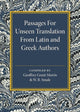 Book cover of: Passages for Unseen Translation from Latin and Greek Authors. By: Geoffrey Grant Morris