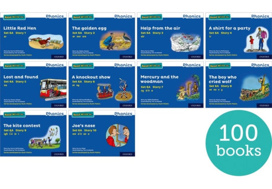 Book cover of: Read Write Inc. Phonics: Blue Set 6 More Storybooks (Pack of 100). By: Ruth Miskin