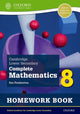 Book cover of: Cambridge Lower Secondary Complete Mathematics 8: Homework Book - Pack of 15 (Second Edition). By: Sue Pemberton