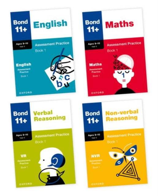 Book cover of: Bond 11+ Assessment Practice Bundle for Age 9-10: English, Maths, Non-verbal Reasoning, Verbal Reasoning: Ready for the 2025 exam for GL Assessment & other 11 plus exams (formerly Bond Assessment Papers). By: Bond 11+